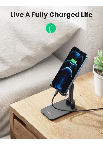 Katlanabilir Çok Açılı Yükseklik Ayarlı Telefon Standı, Siyah, 20435 indirimleri