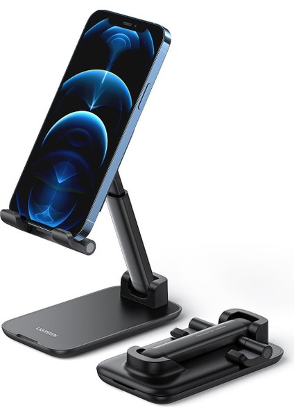 Katlanabilir Çok Açılı Yükseklik Ayarlı Telefon Standı, Siyah, 20435