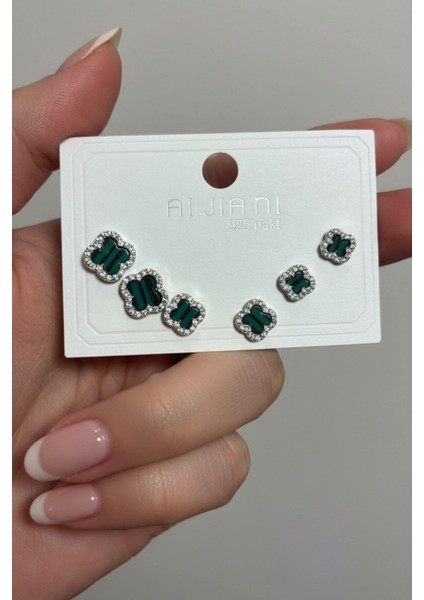 Kadın 3 Boy 6'lı Küpe Seti Siyah Gümüş Ync-Gms-Ysl-Tslı-Kp-3lu-Set modelleri