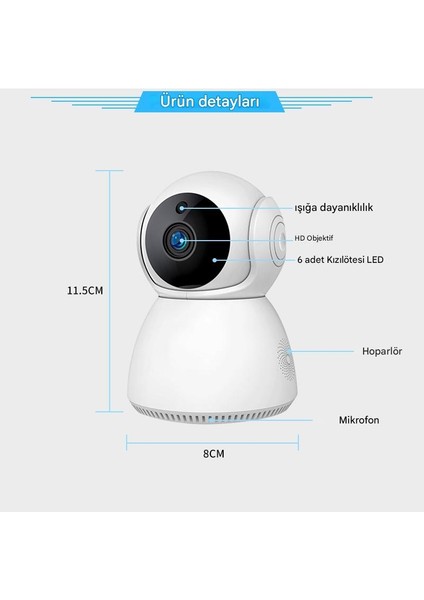 Home Security Camera 360° Ev Güvenlik Kamerası Ip 3mp fırsatları