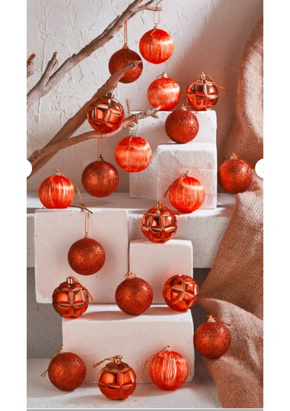 Yılbaşı Süs 24LÜ Set Kırmızı
