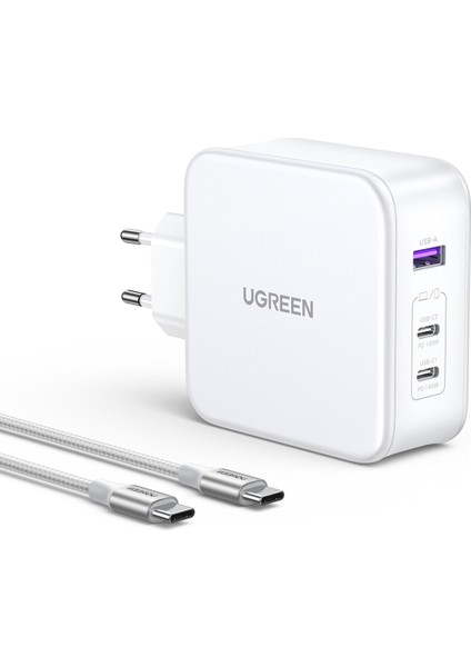 Nexode 140W Gan 3 Portlu Hızlı Şarj Cihazı 1xusb-A, 2xusb-C Qc 4.0 Pd 3.1, Beyaz, 15339