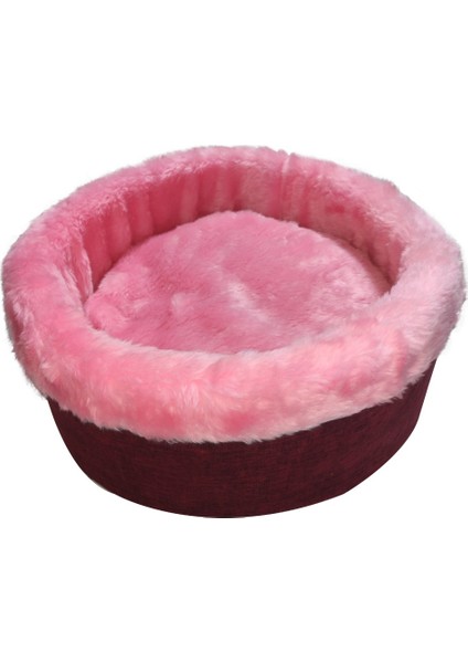 Lüx Kedi, Küçük Köpek Simit Yatak Pembe 45 cm