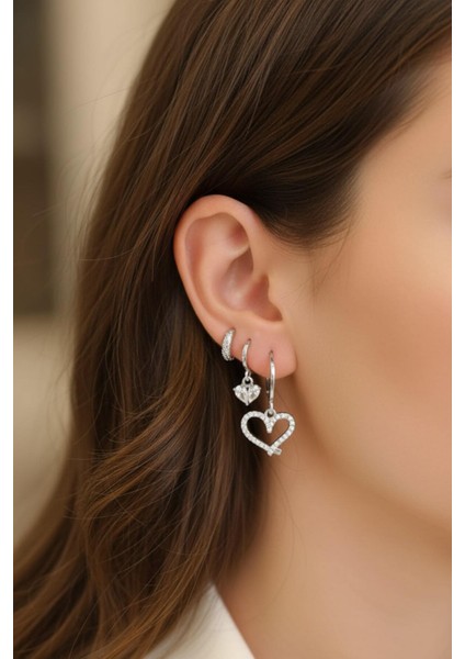 Kadın Çelik 6'lı Küpe Seti Gümüş Clk-Kp-3lu-Set-04-Gms fiyatları