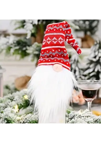 Yılbaşı Temalı Şişe Üstü Süs ve Dekor, Gnome Figürlü Şarap Şişesi Kılıfı fiyatları