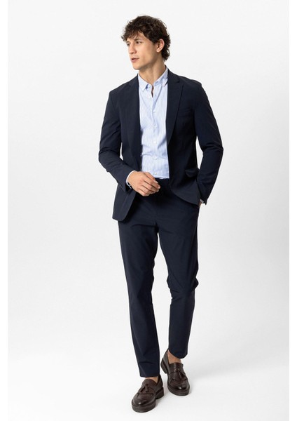 Lacivert Slim Fit Mono Yaka Ceket indirimleri