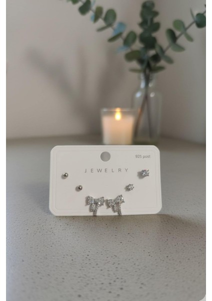 Gümüş Kadın Çelik 6'lı Küpe Seti Clk-Kp-3lu-Set-01-Gms modelleri