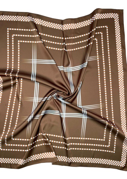 Nil Scarf Brown/ecru 70*70 cm Fular Eşarp