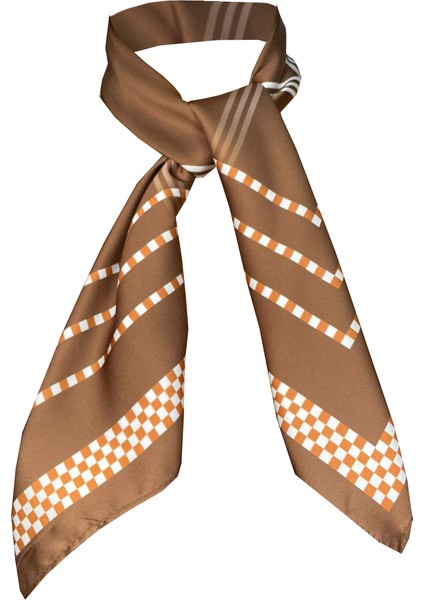 Nil Scarf Brown/ecru 70*70 cm Fular Eşarp modelleri