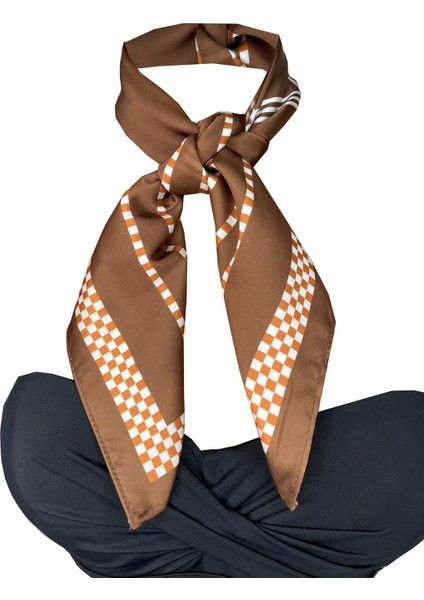 Nil Scarf Brown/ecru 70*70 cm Fular Eşarp indirimleri