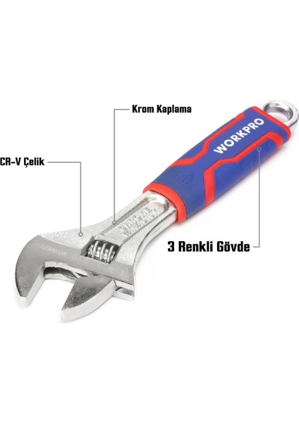 WP272011 200MM Cr-V Profesyonel Kurbağacık Anahtar fiyatları