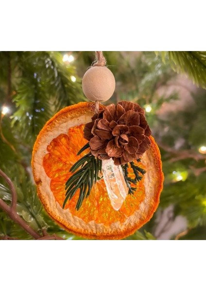 3 Parça Dekoratif Yılbaşı Süsü Portakal Renkli, Dolap, Duvar, Raf, Askı Için