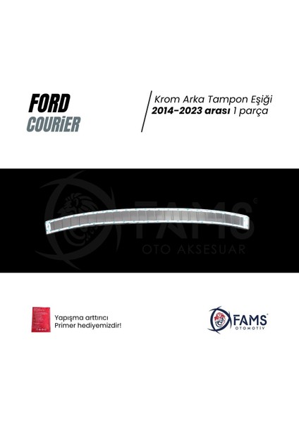 Ford Courier Krom Arka Tampon Üstü Koruma 2014-2023 Paslanmaz Çelik modelleri