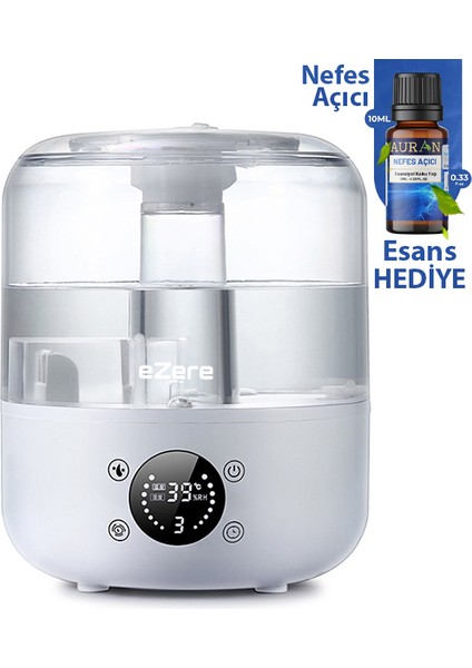 TH-413 Akıllı Dijital Hava Nemlendirici | 3l Kapasite, Dokunmatik Panel, Uzaktan Kumanda, Sessiz Çalışma