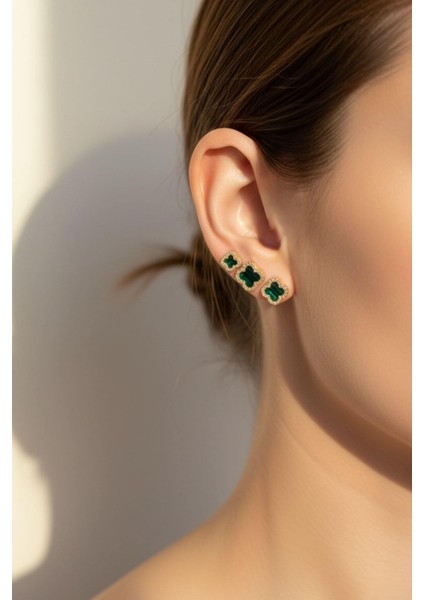 Kadın 3 Boy 6'lı Küpe Seti Yeşil Gold Ync-Gld-Ysl-Tslı-Kp-3lu-Set fiyatları