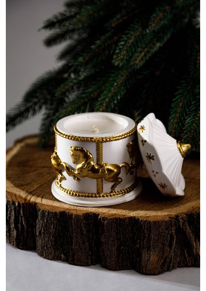 Beyaz Beton Mumluk, Yılbaşı ve Masal Atmosferi Için Şık Dekorasyon Seçeneği fiyatları