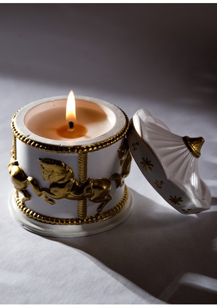 Beyaz Beton Mumluk, Yılbaşı ve Masal Atmosferi Için Şık Dekorasyon Seçeneği indirimleri