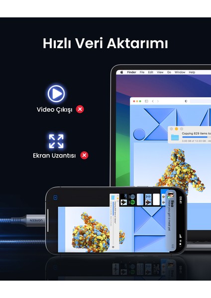 Usb-C 60W 3A Qc Pd Örgülü Hızlı Şarj Kablosu, 1 Metre, Siyah, 15373