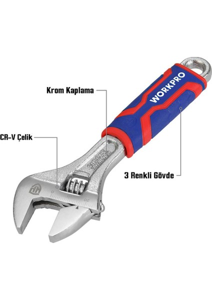 WP272010 150MM Cr-V Profesyonel Kurbağacık Anahtar fiyatları