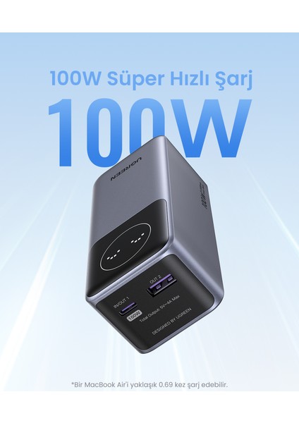 Nexode Pro 12.000 Mah 100W Hızlı Şarj Powerbank, 1xusb-C, 1xusb-A, 35526B