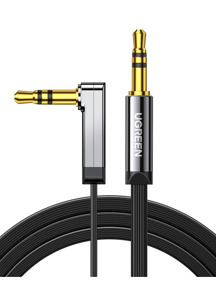 90 derece Dik Açılı 3.5mm Flat Aux Ses Kablosu 1 Metre, 10597 fiyatları