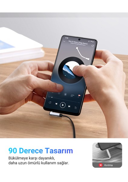 90 derece Dik Açılı 3.5mm Flat Aux Ses Kablosu 1 Metre, 10597 modelleri