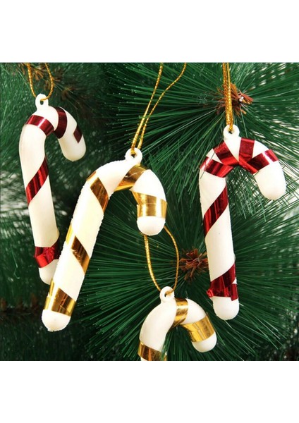 12 Adet Renkli Plastik Şeker Dekoru, 9 Cm, Yılbaşı Süsleri, Canlı ve Şık Tasarım