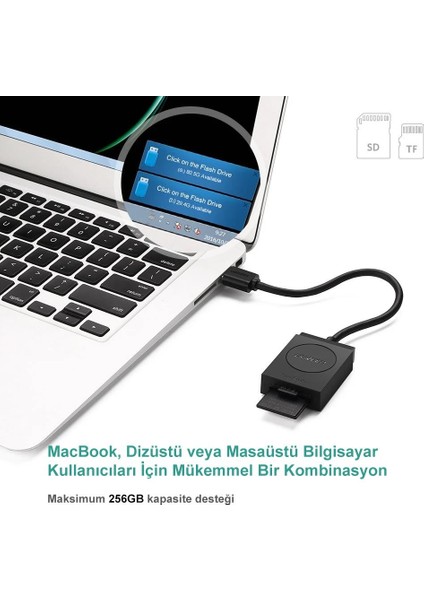 2-in-1 USB 3.0 SD/TF Kart Okuyucu, 20250 modelleri