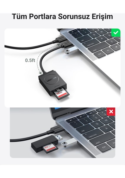 2-in-1 USB 3.0 SD/TF Kart Okuyucu, 20250