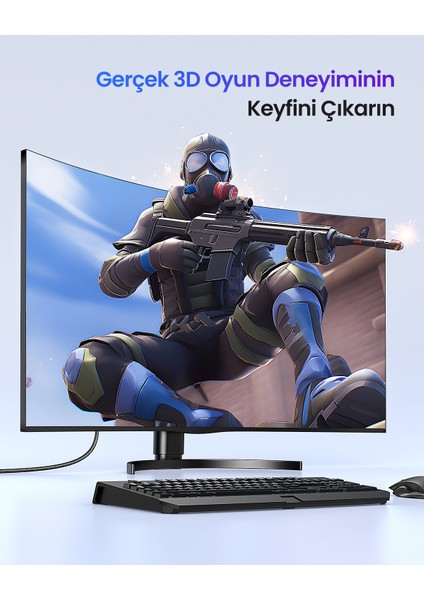 Örgülü 4K 18 Gb/s HDMI 2.0 Kablo Siyah, 2 Metre, 40410