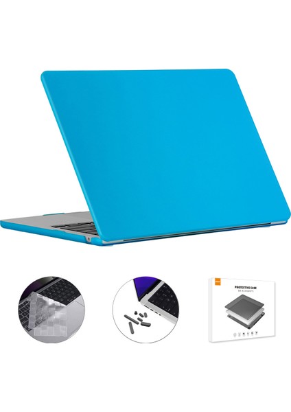 Macbook Air 15 (2025) / (2023) A2941 / A3114 (Ab Sürümü) Tpu Filmli Mat Dizüstü Bilgisayar Kılıfı + Fişler (Yurt Dışından)