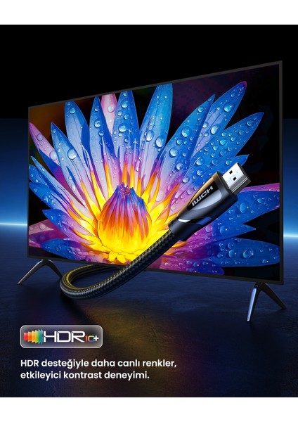 8K 60Hz Ultra HD HDMI 2.1 Görüntü Aktarma Kablosu, 1,5 Metre, 80402