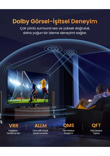 8K 60Hz Ultra HD HDMI 2.1 Görüntü Aktarma Kablosu, 1,5 Metre, 80402