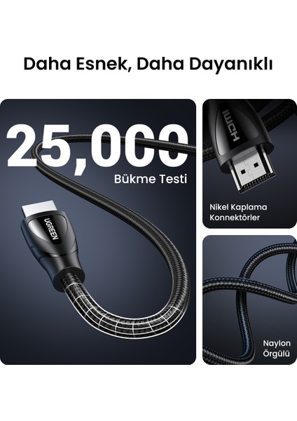 8K 60Hz Ultra HD HDMI 2.1 Görüntü Aktarma Kablosu, 1,5 Metre, 80402