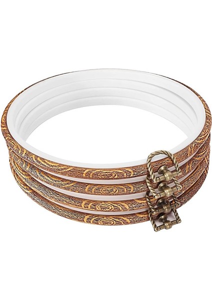 Parça 8,4 Inç Nakış Kasnağı Taklit Ahşap Sergileme Çerçevesi (Yurt Dışından)