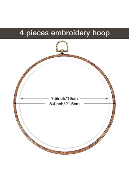 Parça 8,4 Inç Nakış Kasnağı Taklit Ahşap Sergileme Çerçevesi (Yurt Dışından) fiyatları