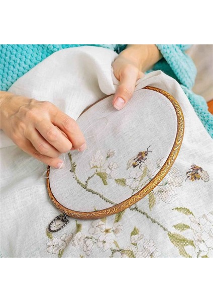 Parça 8,4 Inç Nakış Kasnağı Taklit Ahşap Sergileme Çerçevesi (Yurt Dışından) indirimleri