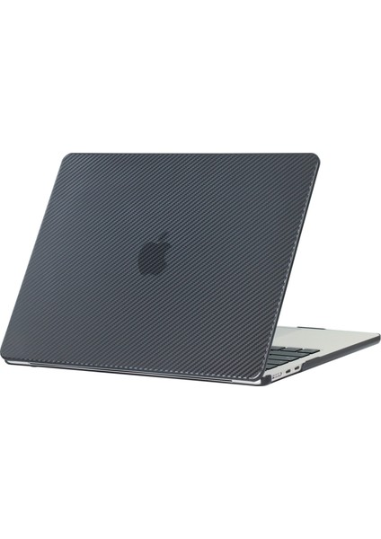 MacBook Air 15 (2025) / (2024) A3114 M3 / (2023) M2 A2941 Kılıfı Karbon Fiber Dokulu Plastik Dizüstü Bilgisayar Kılıfı (Yurt Dışından) modelleri