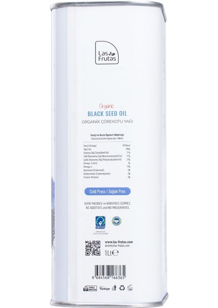 Las Frutas Organik Çörekotu Yağı 1 Litre 2'li fırsatları