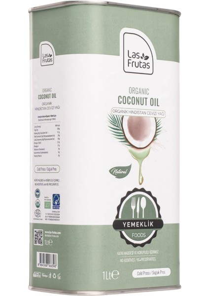 Organik Yemeklik Hindistan Cevizi Yağı 1 Litre 2'li Doğal & Soğuk Sıkım modelleri