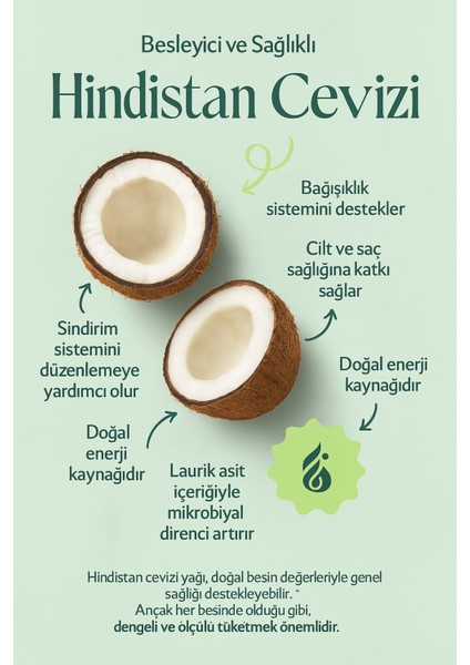 Organik Yemeklik Hindistan Cevizi Yağı 1 Litre 2'li Doğal & Soğuk Sıkım