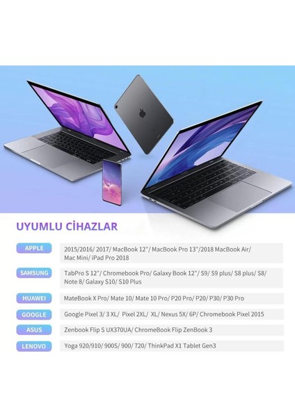 USB-C 60W 3A QC PD Örgülü Hızlı Şarj Kablosu, 1 m, Siyah, 50150