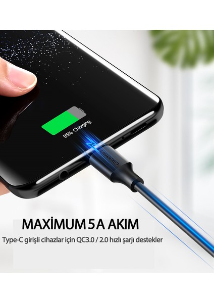 USB-C - USB-A 3A QC Hızlı Şarj Kablosu, 2 m, Beyaz, 60123 fiyatları