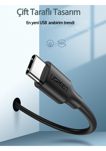 USB-C - USB-A 3A QC Hızlı Şarj Kablosu, 2 m, Beyaz, 60123 modelleri