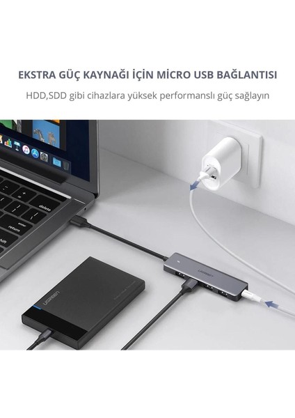 4 Portlu USB 3.0 Hub USB Çoklayıcı Adaptör, 50985