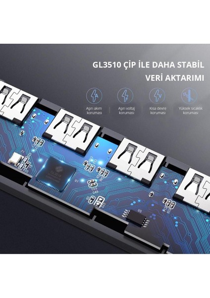 4 Portlu USB 3.0 Hub USB Çoklayıcı Adaptör, 50985