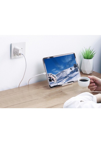 USB-C 60W 3A QC PD Hızlı Şarj Kablosu, 1 m, Beyaz, 60518 fırsatları