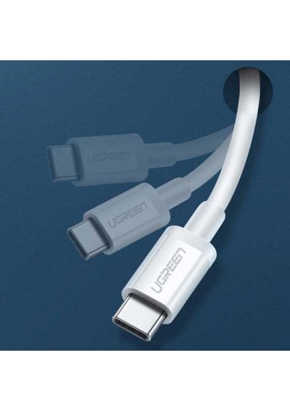 USB-C 60W 3A QC PD Hızlı Şarj Kablosu, 1 m, Beyaz, 60520 indirimleri