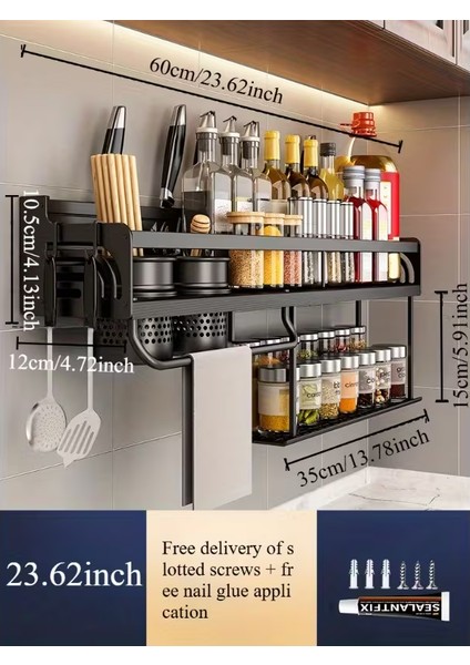 Deliksiz Çift Katlı Mutfak Rafı - Yüksek Kenarlı, 60 Bardaklık + 4 Bıçak Yuvası ve 10 Askılı fiyatları