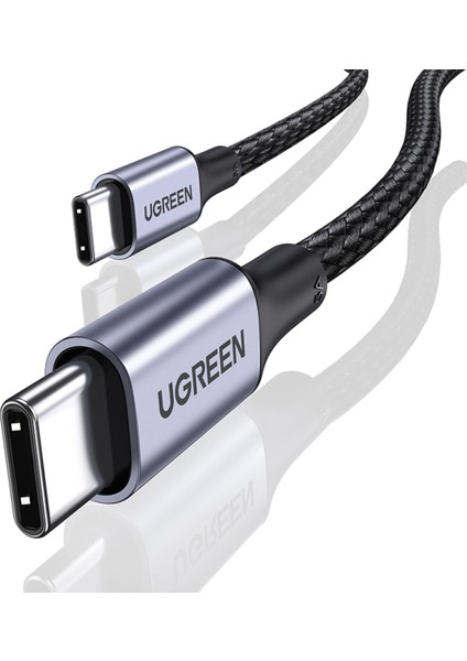 USB-C 100W 5A QC PD Örgülü Hızlı Şarj Kablosu, 2 m, Siyah, 70429